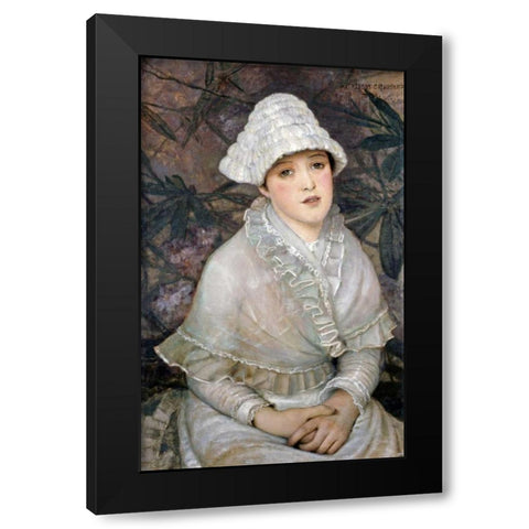 My Wee White Rose Black Modern Wood Framed Art Print by Grimshaw, John Atkinson