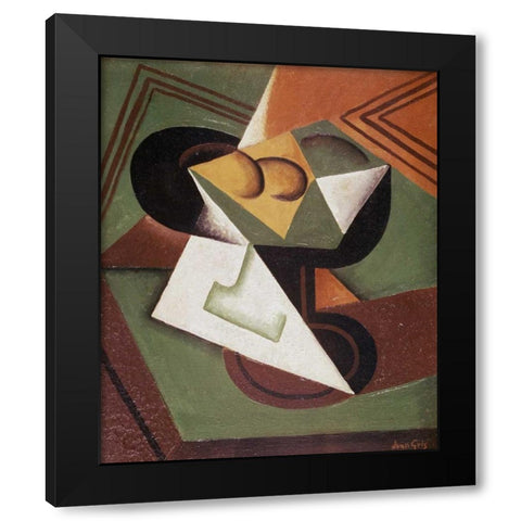 The Fruit Bowl Black Modern Wood Framed Art Print by Gris, Juan