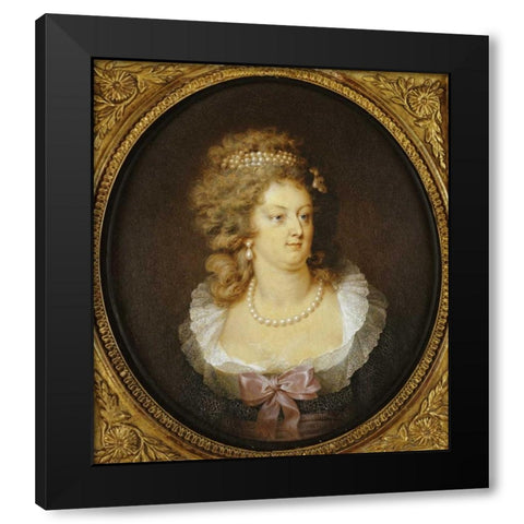 Bust Portrait of Marie-Antoinette Black Modern Wood Framed Art Print by Guerin, Jean