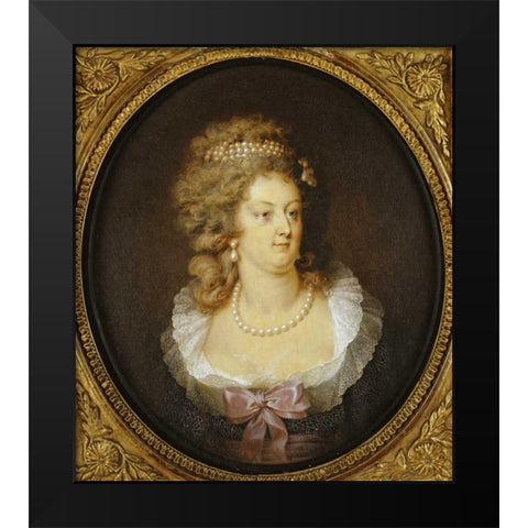 Bust Portrait of Marie-Antoinette Black Modern Wood Framed Art Print by Guerin, Jean