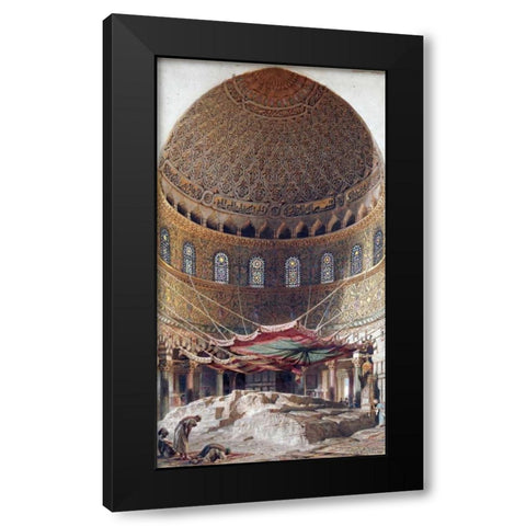 The Holy Rock, Summit of Mount Moriah, Jerusalem Black Modern Wood Framed Art Print by Haag, Carl