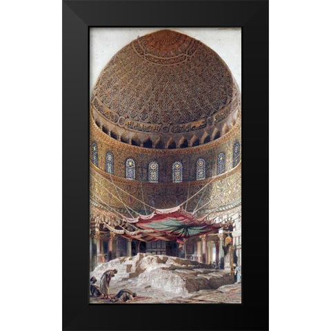 The Holy Rock, Summit of Mount Moriah, Jerusalem Black Modern Wood Framed Art Print by Haag, Carl
