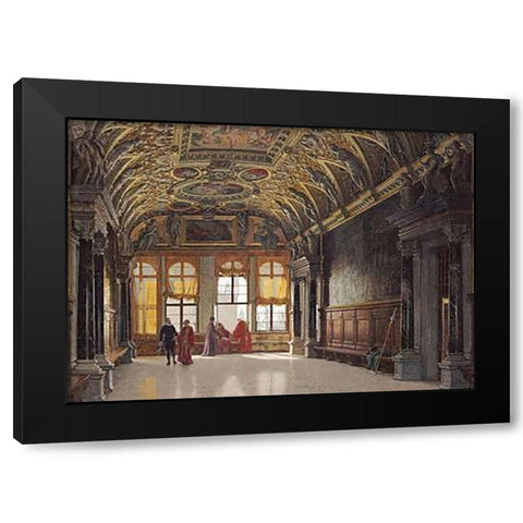 Palazzo Ducale, Venice Black Modern Wood Framed Art Print with Double Matting by Hansen, Heinrich