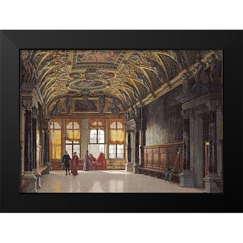 Palazzo Ducale, Venice Black Modern Wood Framed Art Print by Hansen, Heinrich