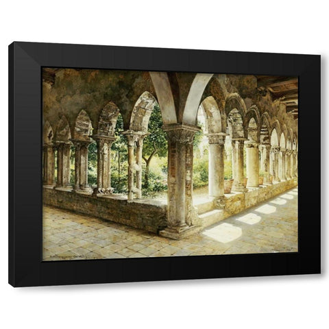 Cefalu Cloisters, Sicily Black Modern Wood Framed Art Print with Double Matting by Hansen, Josef Theodor