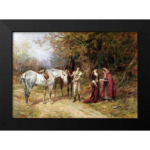 The Fortune Teller Black Modern Wood Framed Art Print by Hardy, Heywood