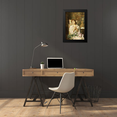 Love Offerings Black Modern Wood Framed Art Print by Harlamoff, Alexei Alexeiewitsch