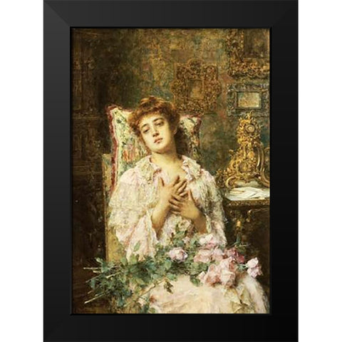 Love Offerings Black Modern Wood Framed Art Print by Harlamoff, Alexei Alexeiewitsch