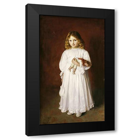 A Portrait of Dorothy Black Modern Wood Framed Art Print by Harris, Edwin