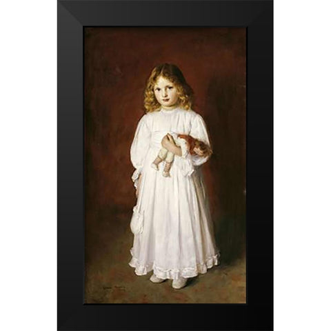 A Portrait of Dorothy Black Modern Wood Framed Art Print by Harris, Edwin