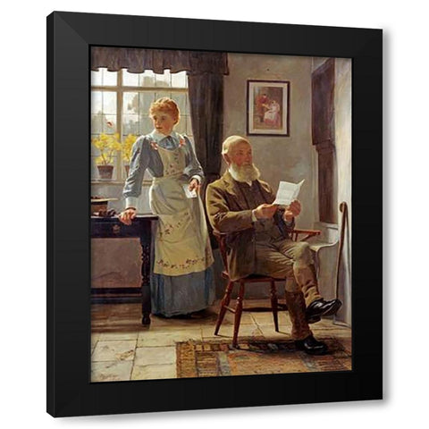 The Letter Black Modern Wood Framed Art Print by Hayllar, James