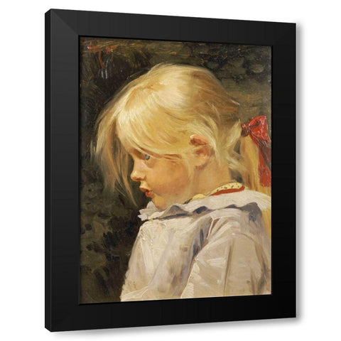 Portrait of Ingeborg Treschow Black Modern Wood Framed Art Print with Double Matting by Henningsen, Frants