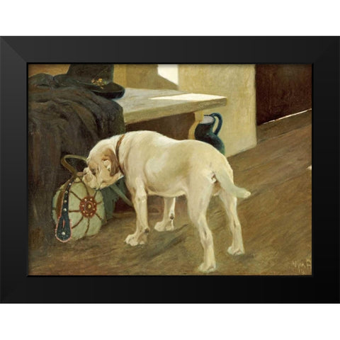 Study of a Bulldog Black Modern Wood Framed Art Print by Heyer, Arthur
