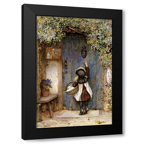The Visitor Black Modern Wood Framed Art Print by Hopkins, Arthur
