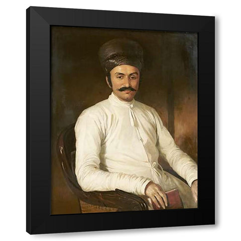 Portrait of Framji Nasserwanji Patel Black Modern Wood Framed Art Print with Double Matting by Hudson, Benjamin
