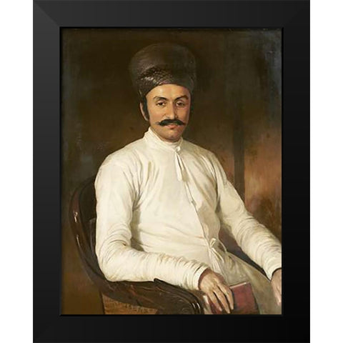 Portrait of Framji Nasserwanji Patel Black Modern Wood Framed Art Print by Hudson, Benjamin