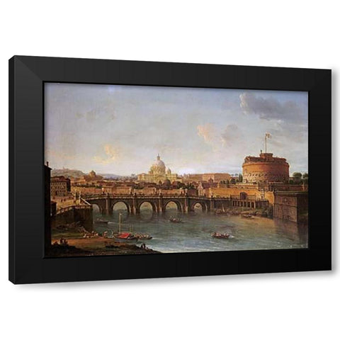 Castel Santangelo Black Modern Wood Framed Art Print by Joli, Antonio