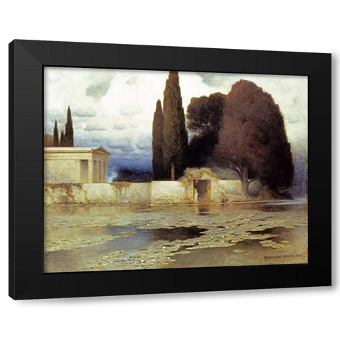 A Classical Landscape Black Modern Wood Framed Art Print by Keller, Ferdinand
