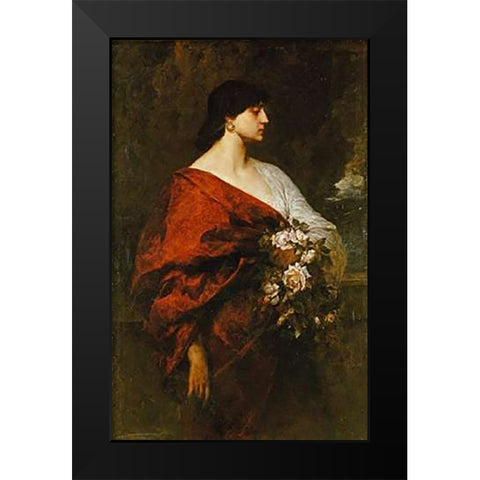A Dark Beauty Black Modern Wood Framed Art Print by Keller, Ferdinand