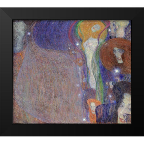 Irrlichter - Will-O-The Wisps Black Modern Wood Framed Art Print by Klimt, Gustav