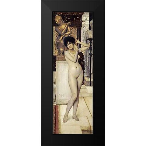 Skigge Und Eingelstudie Fur Die Allegorie Der Skulptur Black Modern Wood Framed Art Print by Klimt, Gustav