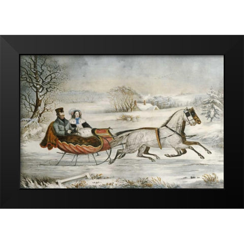 The Road, Winter Black Modern Wood Framed Art Print by Knirsch, O.