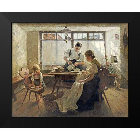 Coffee Break Black Modern Wood Framed Art Print by Koester, Alexander Max