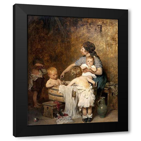 Saturday Night Black Modern Wood Framed Art Print by Laeverenz, Gustav
