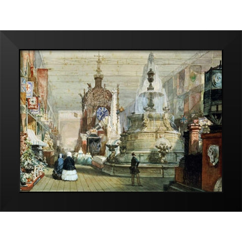 The Great Exhibition Held In The Crystal Palace, London Black Modern Wood Framed Art Print by Lami, Eugene Louis
