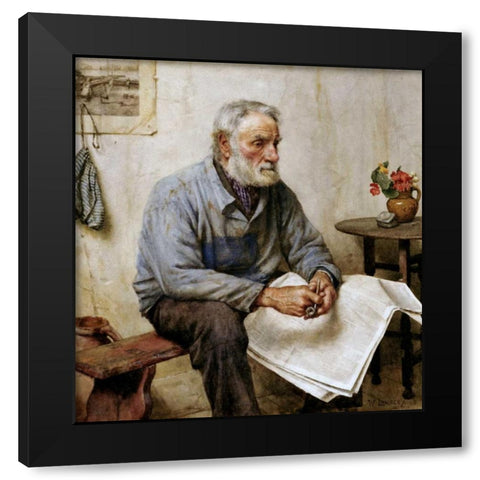 A Moments Rest Black Modern Wood Framed Art Print with Double Matting by Langley, Walter