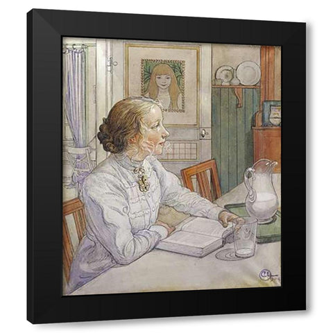 My Eldest Daughter Black Modern Wood Framed Art Print with Double Matting by Larsson, Carl