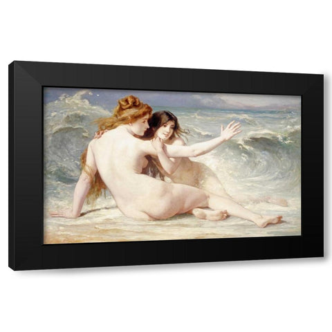 Sea Nymphs Black Modern Wood Framed Art Print with Double Matting by Laurens, Albert