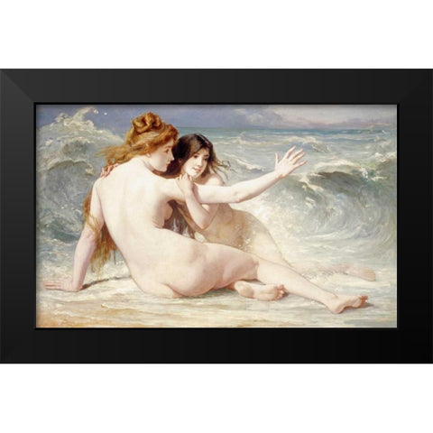 Sea Nymphs Black Modern Wood Framed Art Print by Laurens, Albert
