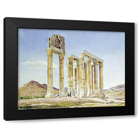 The Temple of Olympian Zeus, Athens Black Modern Wood Framed Art Print with Double Matting by Lavezzari, A.