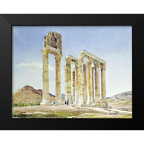 The Temple of Olympian Zeus, Athens Black Modern Wood Framed Art Print by Lavezzari, A.
