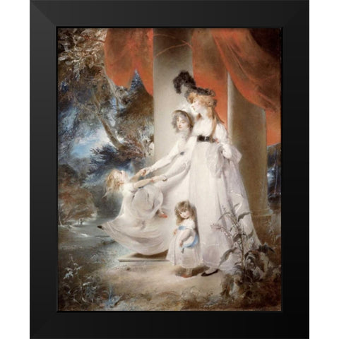 Portrait of Mrs Ayscoghe Boucherett Black Modern Wood Framed Art Print by Lawrence, Sir Thomas