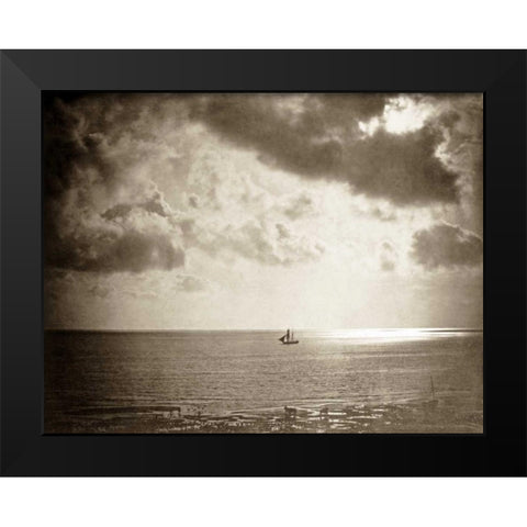 Brig On The Water Black Modern Wood Framed Art Print by Le Gray, Gustave