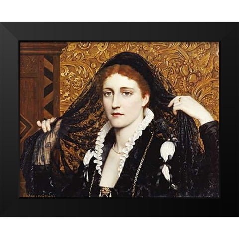 Olivia Black Modern Wood Framed Art Print by Leighton, Edmund Blair