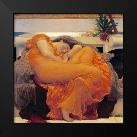Flaming June Black Modern Wood Framed Art Print by Leighton, Lord Frederick