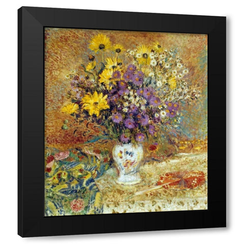 A Vase of Flowers Black Modern Wood Framed Art Print with Double Matting by Lemmen, Georges