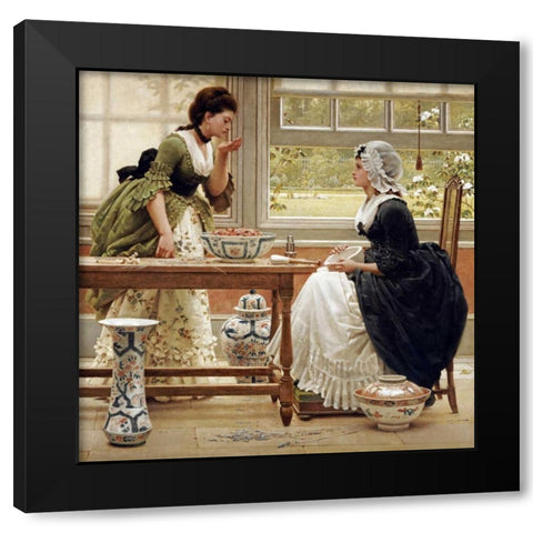 Pot-Pourri Black Modern Wood Framed Art Print with Double Matting by Leslie, George Dunlop
