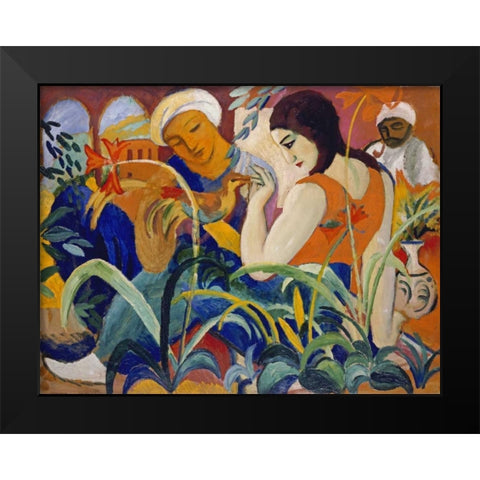 Eastern Women Black Modern Wood Framed Art Print by Macke, August