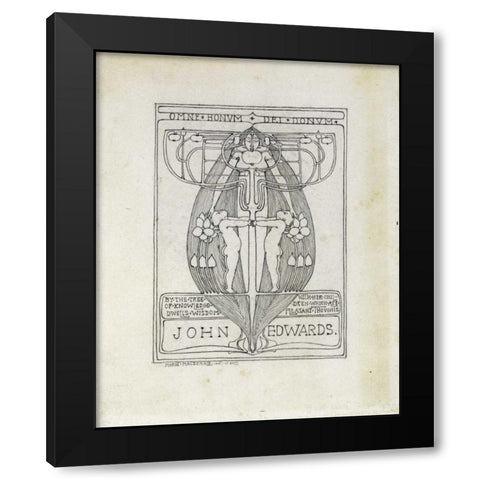 Design for a Bookplate, 1896 Black Modern Wood Framed Art Print by Mackintosh, Margaret Macdonald
