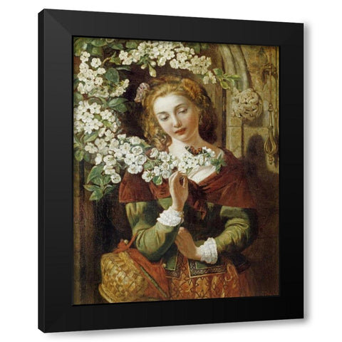 May Black Modern Wood Framed Art Print with Double Matting by Maclise, Daniel