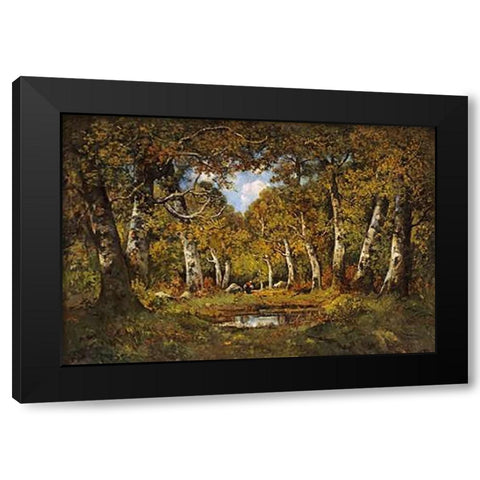 Faggot Gatherer Black Modern Wood Framed Art Print with Double Matting by Magnus, Camille