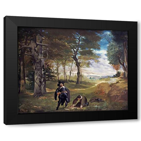 The Students of Salamanca Black Modern Wood Framed Art Print by Manet, Edouard