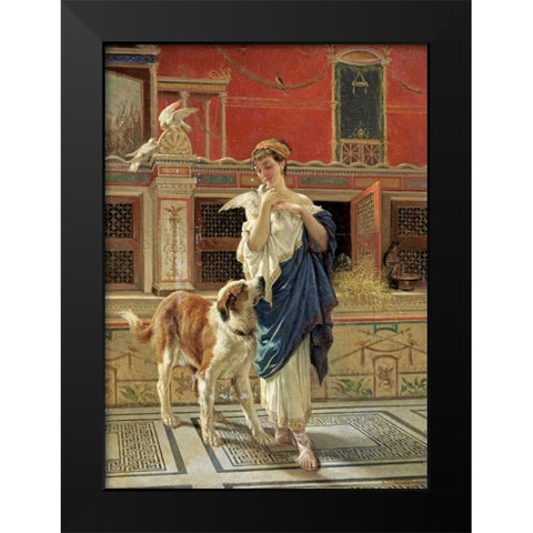 The Rivals Black Modern Wood Framed Art Print by Mariani, Cesare