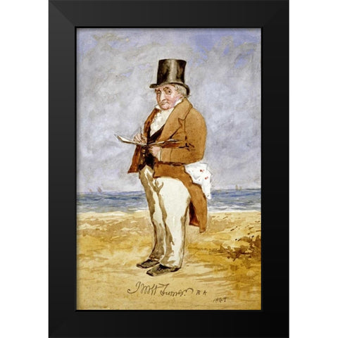 Portrait of Joseph Mallord William Turner Black Modern Wood Framed Art Print by Martin, Charles
