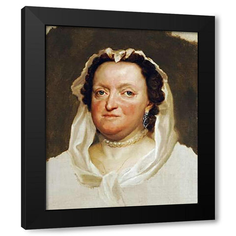 Portrait of Maria Josepha of Austria Black Modern Wood Framed Art Print with Double Matting by Mengs, Anton Raffael