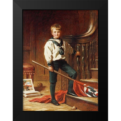 The Young Patriot Black Modern Wood Framed Art Print by Miller, William Edwards